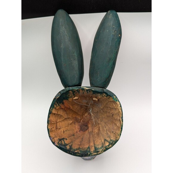 Hand Carved & Painted Guatemalan Wooden Dance Mask Wall Decor Rabbit Floral - Picture 9 of 16